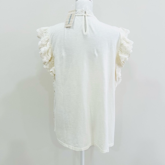 NWT Sundance Short Sleeve Crochet Ivory Top Size XL‎ - Picture 7 of 12